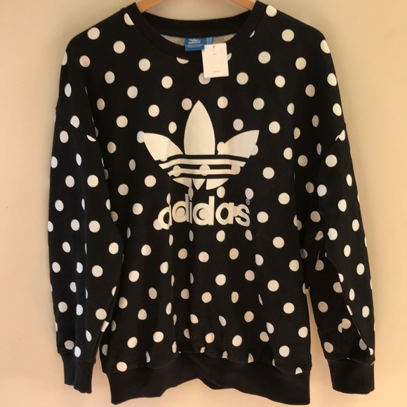 adidas Tops - Adidas trefoil polka dot Sweatshirt Large NWT